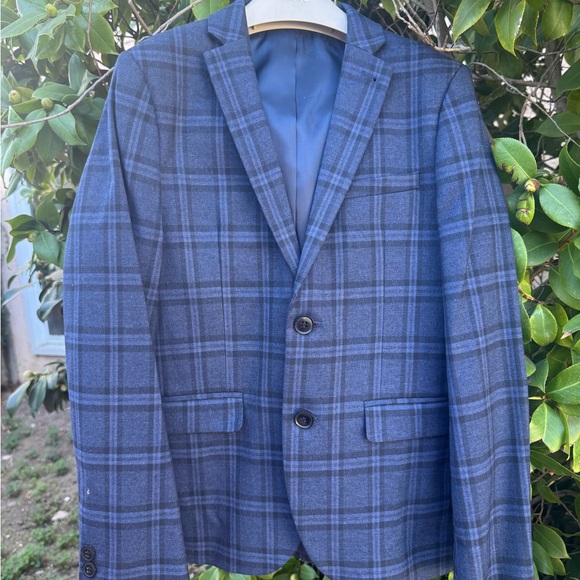 Next Navy Checkered Boys Suit